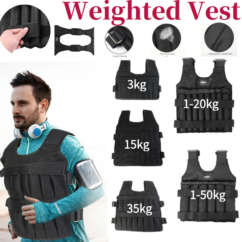 Crossfit Weight Vest - Gilet Ponderato Regolabile 3/15/35kg per Allenamento,